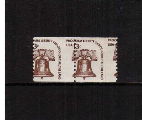 view larger image for  : SG Number 1604var / Scott Number 1618var (1975) - A superb unmounted mint coil pair with a huge perforation shift.