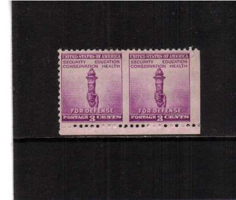 view larger image for  : SG Number 898a / Scott Number 901a (1940) - A superb unmounted mint horizontal pair from the SE corner of the sheet showing the variety IMPERFORATE BETWEEN.