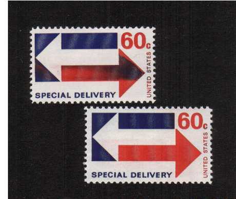 view larger image for  : SG Number E1375var / Scott Number E23var (1971) - A superb unmounted mint single showing a over spill of the BLUE ink into the RED area. Unusual.