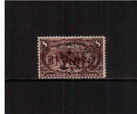 view larger image for Commemoratives 1898 Transmiss - Early Period Commemoratives: SG Number 295 / Scott Number 8c Troops Guarding Train (1898) - A good fine used stamp.