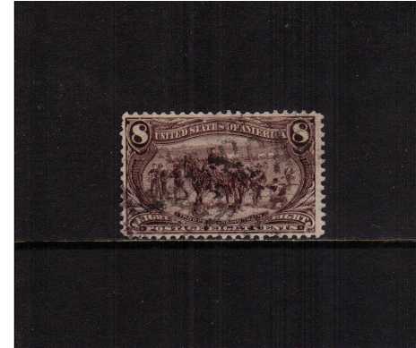 view larger image for Commemoratives 1898 Transmiss - Early Period Commemoratives: SG Number 295 / Scott Number 8c Troops Guarding Train (1898) - A good fine used stamp.