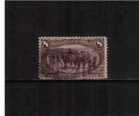 view larger image for Commemoratives 1898 Transmiss - Early Period Commemoratives: SG Number 295 / Scott Number 8c Troops Guarding Train (1898) - A good fine used stamp.