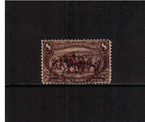 view larger image for Commemoratives 1898 Transmiss - Early Period Commemoratives: SG Number 295 / Scott Number 8c Troops Guarding Train (1898) - A good fine used stamp.