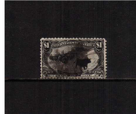 view larger image for Commemoratives 1898 Transmiss - Early Period Commemoratives: SG Number 298 / Scott Number $1 'Western Cattle in Storm' (1898) - A goodused stamp, bright and fresh with proff like impression but very small fault.