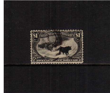 view larger image for Commemoratives 1898 Transmiss - Early Period Commemoratives: SG Number 298 / Scott Number $1 'Western Cattle in Storm' (1898) - A good fine used stamp with excellent centering.