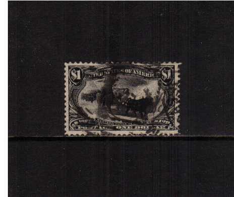 view larger image for Commemoratives 1898 Transmiss - Early Period Commemoratives: SG Number 298 / Scott Number $1 'Western Cattle in Storm' (1898) - A good fine used stamp.