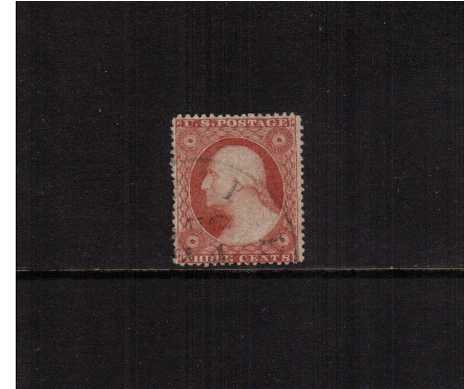 view larger image for Early Issues To 1906 Early Issues To 1906: SG Number 28 / Scott Number 3c Dull Red - Type III (1857) - A superb fine used stamp cancelled with part of a circular date stamp.