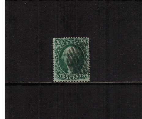 view larger image for Early Issues To 1906 Early Issues To 1906: SG Number 37 / Scott Number 10c Green - Type III (1857) - A good fine used stamp with excellent perforations anda deep rich colour.