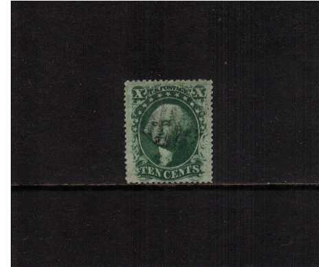 view larger image for Early Issues To 1906 Early Issues To 1906: SG Number 39 / Scott Number 10c Green - Type V (1859) - A superb very lightly used stamp with excellent centering.