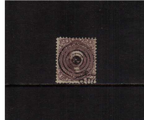 view larger image for Early Issues To 1906 Early Issues To 1906: SG Number 66a / Scott Number 24c Washington - Brown Lilac (1861) - A stunning stamp boldly 'socked on the nose' with a crisp Black traget cancel. The stamp does have a very light horizontal crease however. So pretty though.