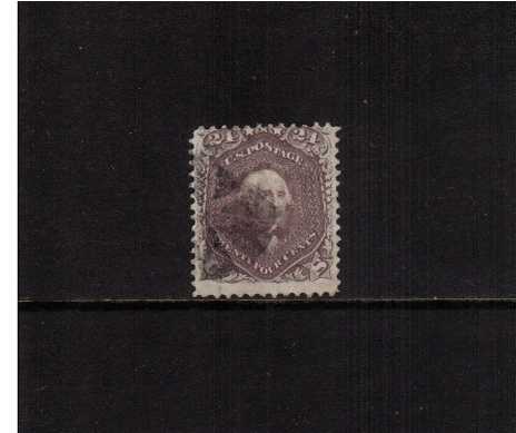 view larger image for Early Issues To 1906 Early Issues To 1906: SG Number 66a / Scott Number 24c Washington - Brown Lilac (1861) - A good fine used stamp centered high.