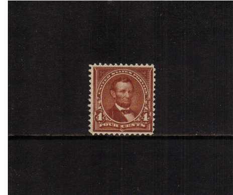 view larger image for Early Issues To 1906 Early Issues To 1906: SG Number 285 / Scott Number 4c Abraham Lincoln - Orange Brown (1898) - An unmounted mint single with a light gum crease showing very feintly on the front.