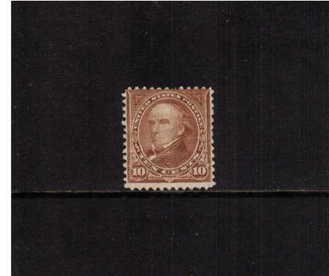 view larger image for Early Issues To 1906 Early Issues To 1906: SG Number 288 / Scott Number 10c Webster - Type I (1898) - A mounted mint single centered high with a short perforation at top.
