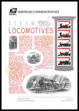 view larger image for Commemorative Panels Commemorative Panels: SG Number 2923-2927 / Scott Number Panel Number 443 (1994) - Steam Locomotives
