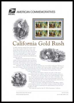 view larger image for Commemorative Panels Commemorative Panels: SG Number 3622 / Scott Number Panel Number 573 (1999) - California Gold Rush