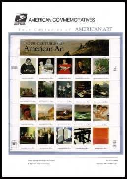 view larger image for Commemorative Panels Commemorative Panels: SG Number 3495a / Scott Number Panel Number 551 (1998) - American Art<br/>
On two card pages, one page sheet, one page text