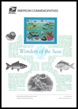 view larger image for Commemorative Panels Commemorative Panels: SG Number 2944-2947 / Scott Number Panel Number 448 (1994) - Wonders of the Sea