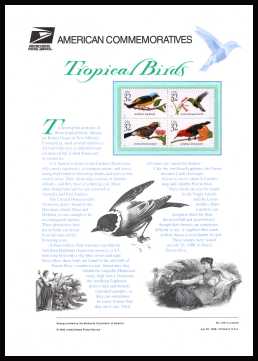 view larger image for Commemorative Panels Commemorative Panels: SG Number 3455-3458 / Scott Number Panel Number 546 (1998) - Tropical Birds