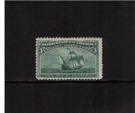 view larger image for Commemoratives 1893 Columbian - Early Period Commemoratives: SG Number 237 / Scott Number 3c 'Flag Ship of Coloumbus' (1893) - A good lightly mounted mint single, bright and fresh.