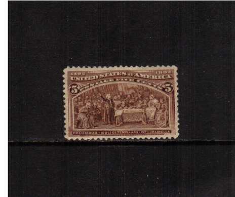view larger image for Commemoratives 1893 Columbian - Early Period Commemoratives: SG Number 239 / Scott Number 5c 'Columbus Soliciting Aid of Isabella' (1893) - A superb unmounted mint single with great centering.