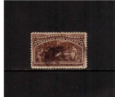view larger image for Commemoratives 1893 Columbian - Early Period Commemoratives: SG Number 239 / Scott Number 5c 'Columbus Soliciting Aid of Isabella' (1893) - A good used single.