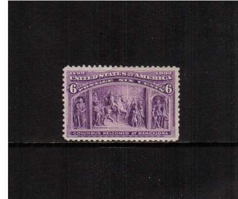 view larger image for Commemoratives 1893 Columbian - Early Period Commemoratives: SG Number 240 / Scott Number 6c 'Columbus Welcomed at Barcelona' (1893) - A very fresh no gum single with excellent centering.
