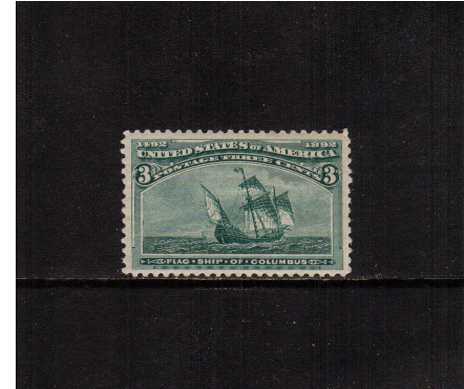 view larger image for Commemoratives 1893 Columbian - Early Period Commemoratives: SG Number 237 / Scott Number 3c 'Flag Ship of Coloumbus' (1893) - A very fresh and well centered lightly mounted mint single.