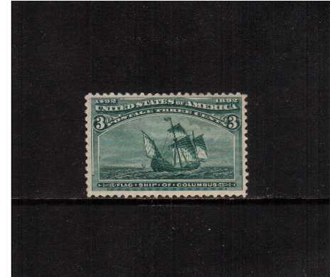 view larger image for Commemoratives 1893 Columbian - Early Period Commemoratives: SG Number 237 / Scott Number 3c 'Flag Ship of Coloumbus' (1893) - A biright and fresh stamp in a deep shade lightly mounted mint with possibly 'sweated' gum.