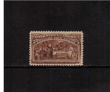 view larger image for Commemoratives 1893 Columbian - Early Period Commemoratives: SG Number 239 / Scott Number 5c 'Columbus Soliciting Aid of Isabella' (1893) - A fine well centered stamp lightly mounted mint.