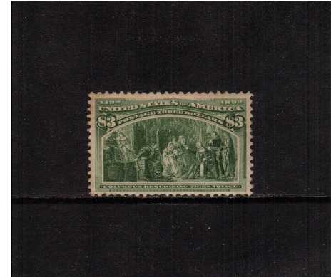 view larger image for Commemoratives 1893 Columbian - Early Period Commemoratives: SG Number 248 / Scott Number $3 'Columbus describing third voyage' (1893) - A mounted mint stamp with good centering and perforations possibly with sweated gum.