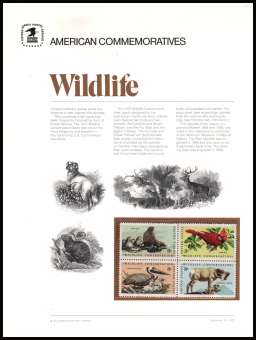 view larger image for  : SG Number 1469-1472 / Scott Number 1464-1467 (1972) - Wildlife<br/><br/>
<b>COMMEMORATIVE PANEL No number  </b>