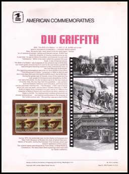 view larger image for Commemorative Panels Commemorative Panels: SG Number 1561 / Scott Number Panel Number 50 (1975) - Arts Issue - D. W. Griffith
<br/><br/>
<b>COMMEMORATIVE PANEL 50</b>