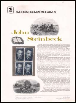 view larger image for  : SG Number 1746 / Scott Number 1773 (1979) - John Steinbeck - Author
<br/><br/>
<b>COMMEMORATIVE PANEL 108</b>