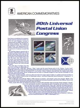 view larger image for  : SG Number A2423-A2426 / Scott Number C122-C125 (1989) - Universal Postal Union Congress - Space
<br/><br/>
<b>COMMEMORATIVE PANEL 342</b>