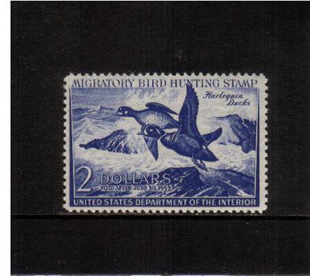 view larger image for Federal Ducks Federal Ducks: SG Number  / Scott Number $2 (1952) - Migratory Bird Hunting and Conservation Stamp<br/>
Inscribed 'Void after June 30th, 1953'<br/>
A superb unmounted mint single.