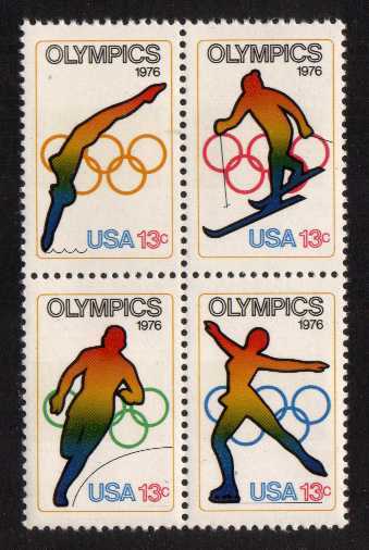 view larger image for  : SG Number 1675a / Scott Number 1698a (1976) - Winter Olympics <br/>
Block of 4