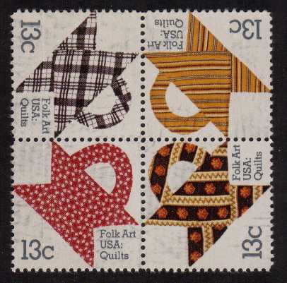 view larger image for  : SG Number 1715a / Scott Number 1748a (1978) - Quilts <br/>Block of 4