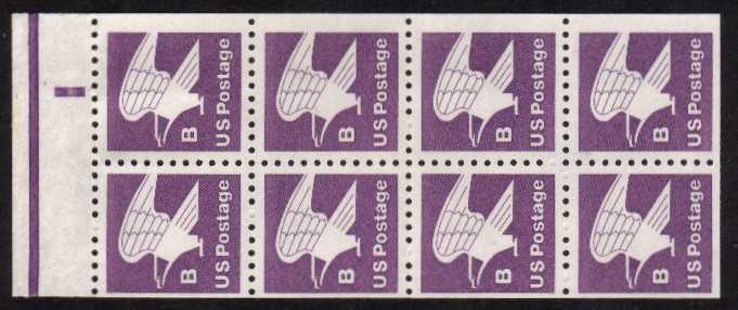 view larger image for  : SG Number 1844a / Scott Number 1819a (1981) - 'B' and Eagle<br/>
Booklet pane of eight