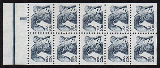 view larger image for  : SG Number 1926a / Scott Number 1949a (1982) - Bighorn Sheep - Type 1<br/>
Booklet pane of ten