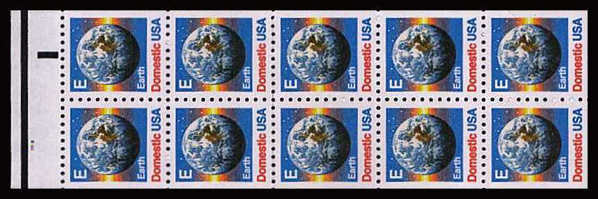 view larger image for  : SG Number 2342a / Scott Number 2282a (1988) - 'E' Series stamp<br/>
Earth Issue<br/>
Booklet pane of 10