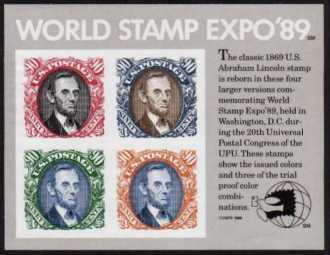view larger image for  : SG Number MS2417 / Scott Number 2433 (1989) - World Stamp Expo Minisheet