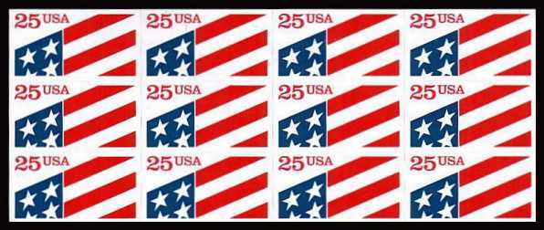 view larger image for  : SG Number 2521v / Scott Number 2475a (1990) - ATM Flag - made from Plastic<br/>
Booklet pane of 12<br/>
<br/>
Self adhesive