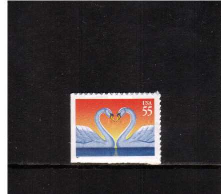 view larger image for  : SG Number 3275 / Scott Number 3124 (1997) - Love 'Swans'<br/>
Booklet single<br/>
<br/>
Self adhesive