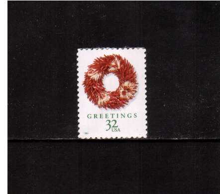 view larger image for Commemoratives 1996 - 1998 - Later Period Commemoratives: SG Number 3521 / Scott Number 32c (1998) - Christmas - Large Size - Chili Pepper Wreath
<br/><br/>Self adhesive