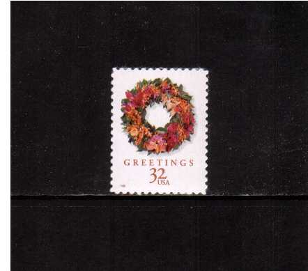 view larger image for Commemoratives 1996 - 1998 - Later Period Commemoratives: SG Number 3522 / Scott Number 32c (1998) - Christmas - Large Size - Tropical Wreath
<br/><br/>Self adhesive