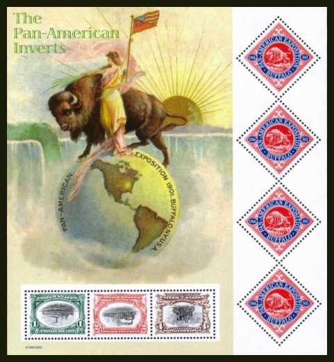 view larger image for  : SG Number 3971a / Scott Number 3505 (2001) - Pan-American Exposition Invert Stamps Centenary sheetlet