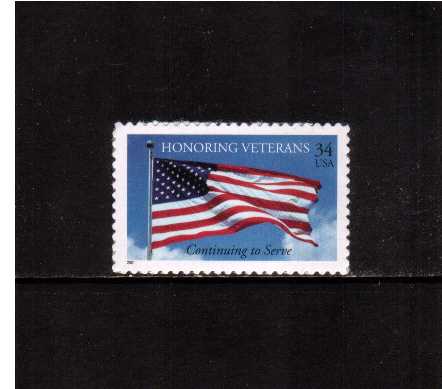 view larger image for  : SG Number 3977 / Scott Number 3508 (2001) - Honoring Veterans The Flag' Self Adhesive'