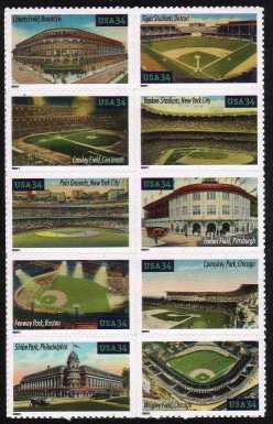 view larger image for  : SG Number 3979a / Scott Number 3519a (2001) - Baseball Fields<br/>
Block of 10
<br/>
<br/>
Self adhesive