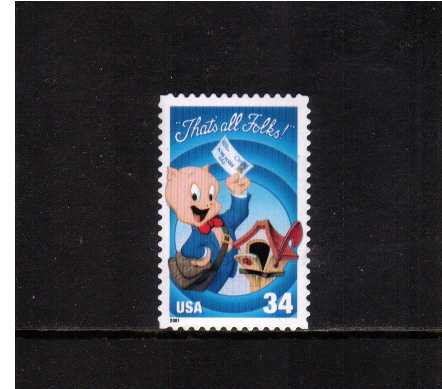 view larger image for  : SG Number 4003 / Scott Number 3534a (2001) - 'Looney Tunes' - Porky Pig <br/> Booklet single
<br/>
<br/>
Self adhesive