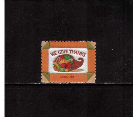 view larger image for  : SG Number 4019 / Scott Number 3546 (2001) - Thanksgiving 'we give thanks' 
<br/>
<br/>
Self Adhesive